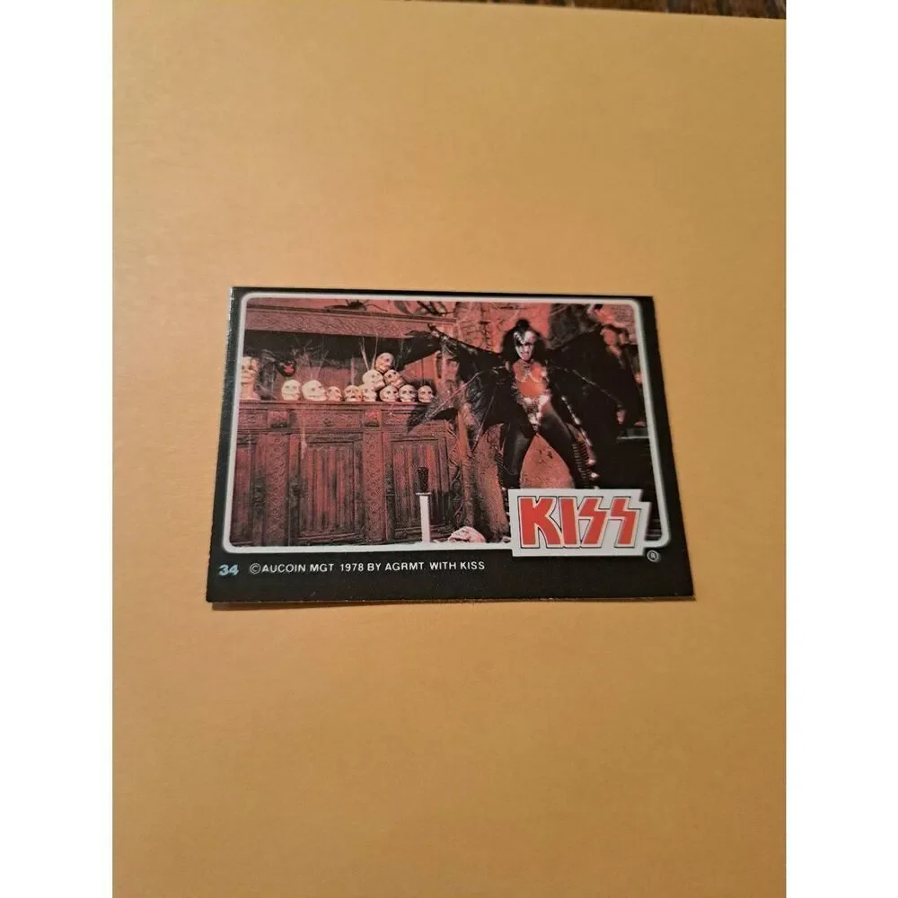 Vintage 1978 Aucoin Management AGRMT KISS Trading Card No 34 Collectible Rock